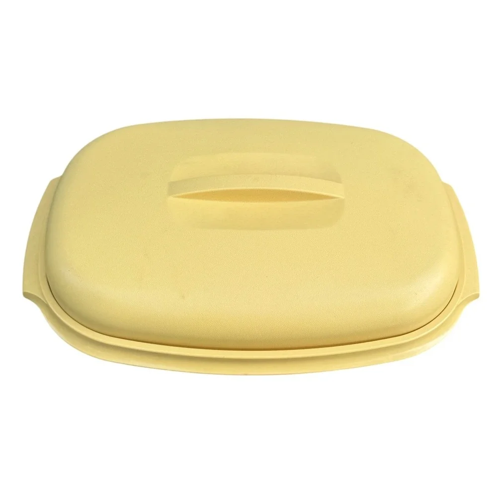 Vintage Harvest Gold Tupperware Oval Dish W/ Lid NO steamer tray